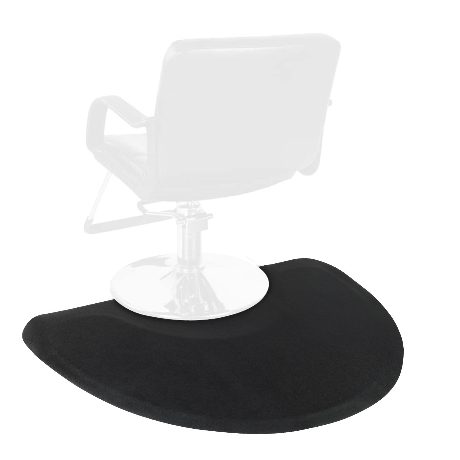 HKM-810515 Anti-Fatigue Black Salon Mat with Round Cutout, 3ft x 4.5ft, PVC & High-Density Foam