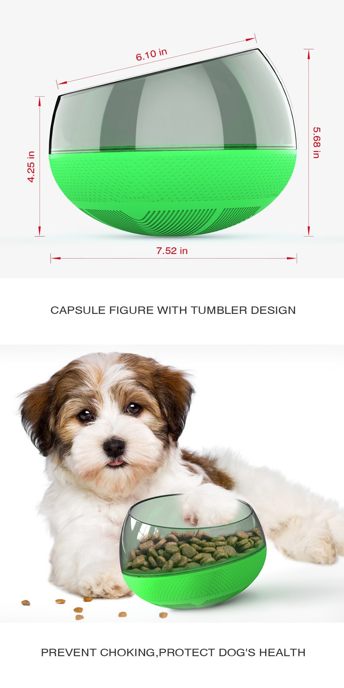 HKM-059731 Slow Feed Plastic Bowl for Pets - 19x19x14 cm
