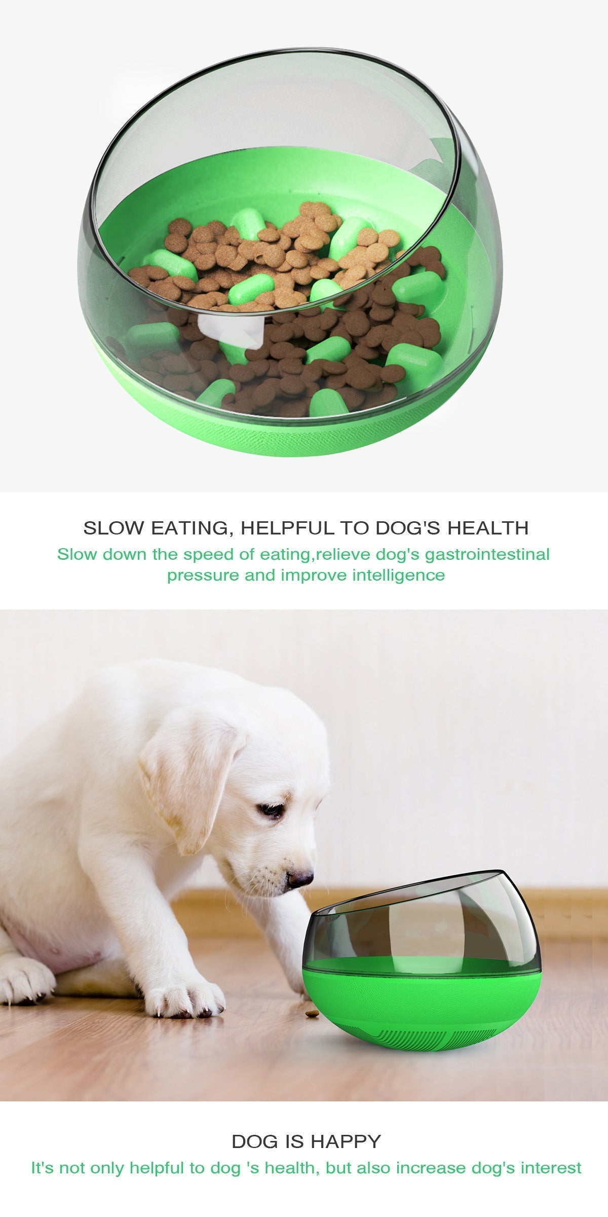 HKM-059731 Slow Feed Plastic Bowl for Pets - 19x19x14 cm