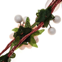 HKM-110035 Floral Cloth Paper Rope Garland Headband with Simulation Roses for Weddings