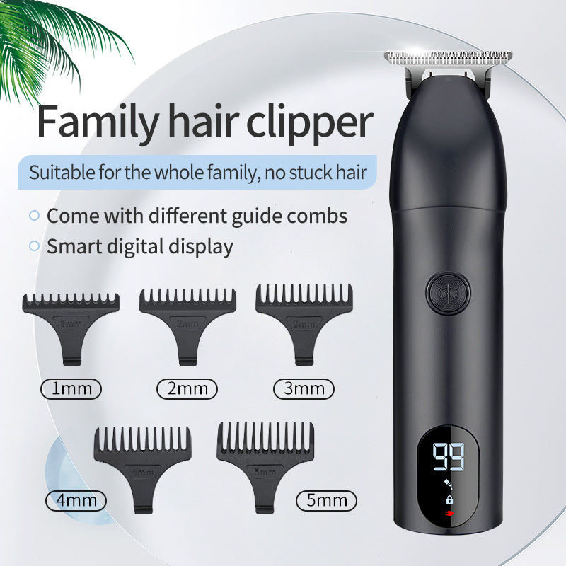 HKM-381715 LCD Display Electric Clipper with Stainless Steel Blades and Dual Charging Mode