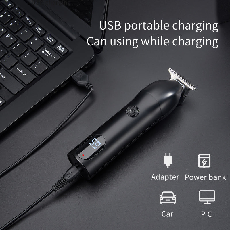HKM-381715 LCD Display Electric Clipper with Stainless Steel Blades and Dual Charging Mode