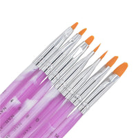HKM-561939 Acrylic Flat Head Light Therapy Pen Set - 7-Piece Nail Art Tool for Creative Design