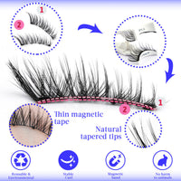 HKM-289491 Reusable Waterproof Magnetic False Eyelashes for All Occasions - Natural Look, Various Styles Available
