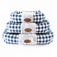 HKM-922899 Plaid Cat Nest, Cozy Pet Bed in Wine Red, Khaki or Light Grey, Available in Small, Medium, Large Sizes