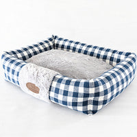 HKM-922899 Plaid Cat Nest, Cozy Pet Bed in Wine Red, Khaki or Light Grey, Available in Small, Medium, Large Sizes