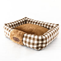 HKM-922899 Plaid Cat Nest, Cozy Pet Bed in Wine Red, Khaki or Light Grey, Available in Small, Medium, Large Sizes