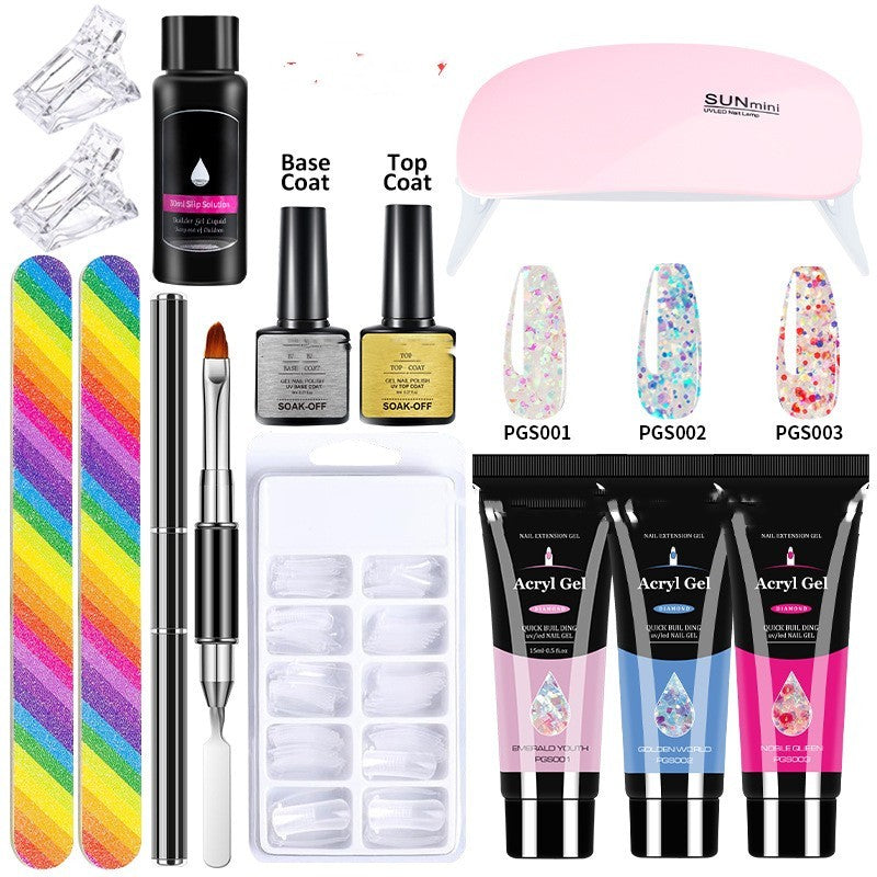HKM-559635 13-Piece Crystal Extended Glue Nail Art Kit