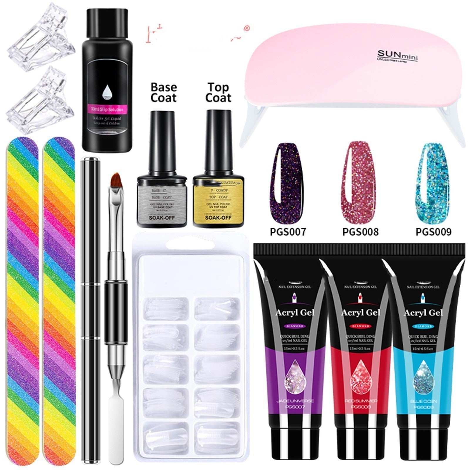 HKM-559635 13-Piece Crystal Extended Glue Nail Art Kit