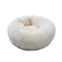HKM-921747 Plush Round Self-Heating Pet Nest for Dogs and Cats - Cozy Donut Shape with Raised Edges for Comfort and Support