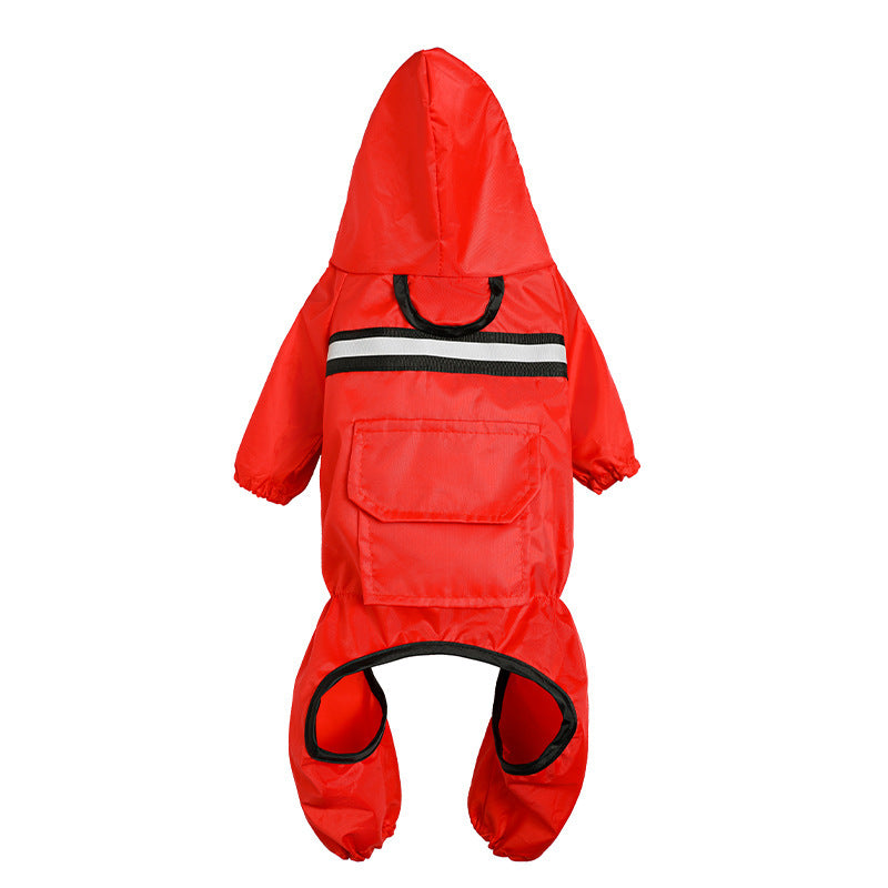 HKM-020947 Reflective Pet Raincoat ¨C Casual Waterproof Jacket for Pets in Orange, Black, Red, and Blue, Sizes S to XXL