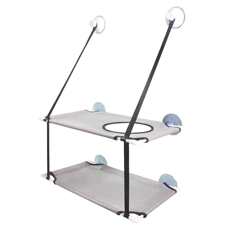 HKM-532307 Suction Cup Dual-Layer Cat Hammock for Comfortable Pet Relaxation