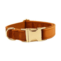 HKM-751187 Velvet Fabric Dog Collar with Accessories - Adjustable Sizes XS to XL, Includes Leash, Bow, Flower, Vest, and Poop Bag