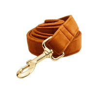 HKM-751187 Velvet Fabric Dog Collar with Accessories - Adjustable Sizes XS to XL, Includes Leash, Bow, Flower, Vest, and Poop Bag