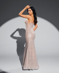 HKM-725843 Elegant Champagne Evening Dress for Special Occasions - Style EZ25051