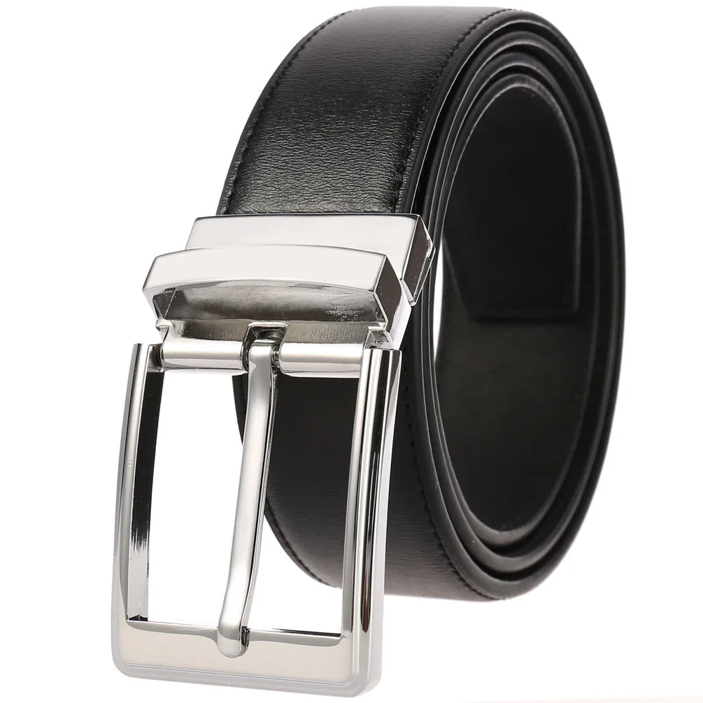 HKM-179155 Men's Leather Belt with Pin Buckle - Model LY35-21785-3