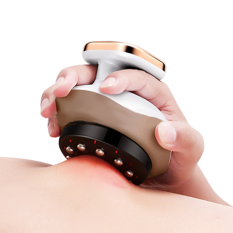 HKM-409875 Pearl White Gua Sha Tool with Adjustable Voltage and Compact Design