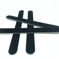 HKM-983315 Double-Sided Black Veneer Nail File Strips - 17.8cm Wood and Sandpaper Manicure Tool