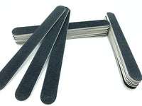 HKM-983315 Double-Sided Black Veneer Nail File Strips - 17.8cm Wood and Sandpaper Manicure Tool