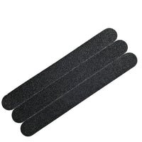 HKM-983315 Double-Sided Black Veneer Nail File Strips - 17.8cm Wood and Sandpaper Manicure Tool