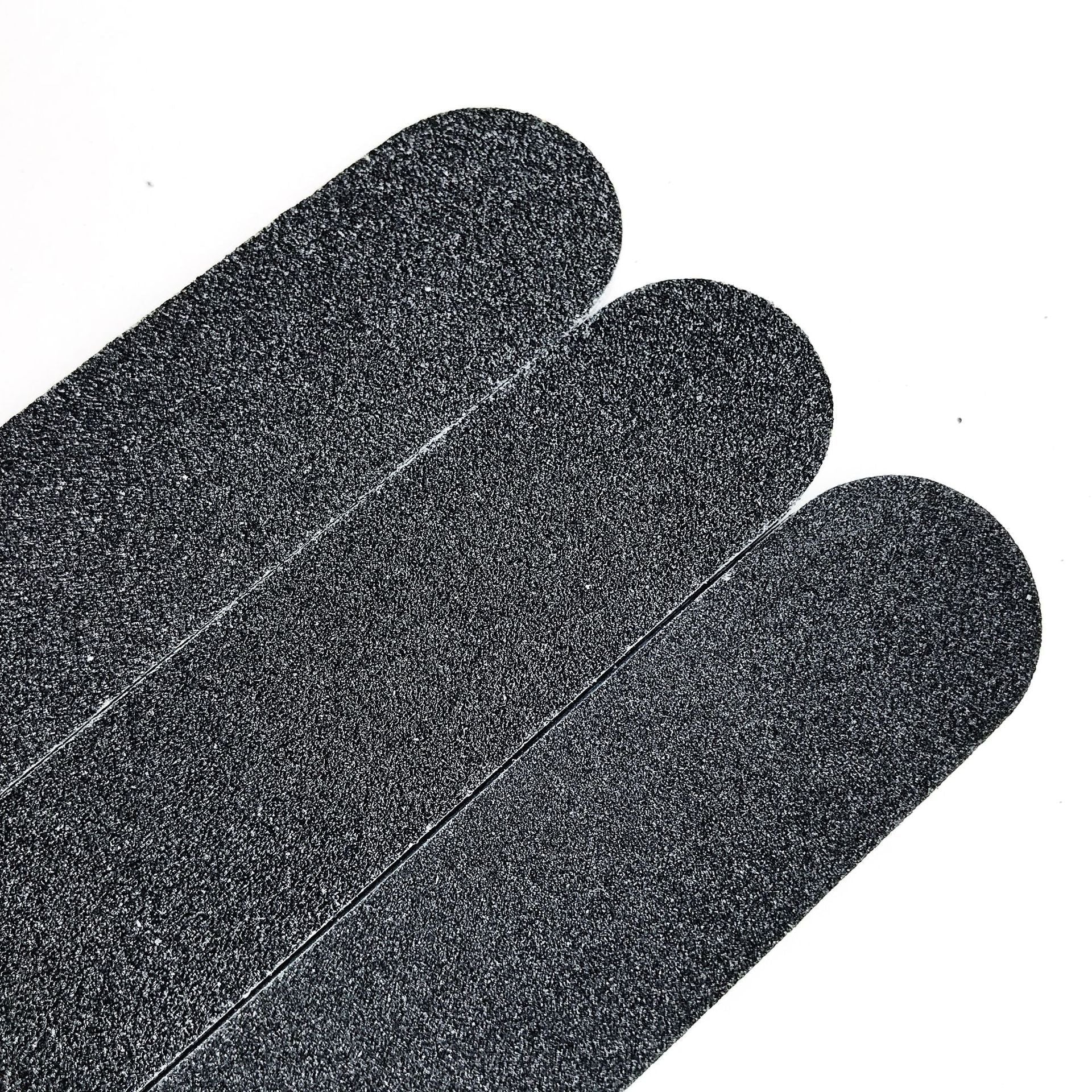 HKM-983315 Double-Sided Black Veneer Nail File Strips - 17.8cm Wood and Sandpaper Manicure Tool