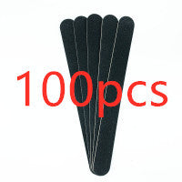 HKM-983315 Double-Sided Black Veneer Nail File Strips - 17.8cm Wood and Sandpaper Manicure Tool