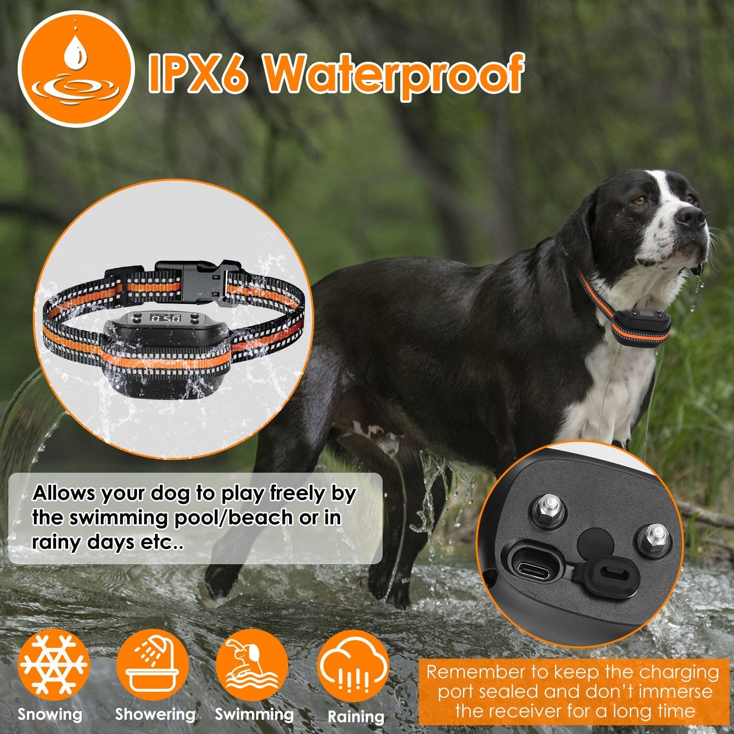 JMT-055946 2-in-1 Wireless GPS Dog Fence Tracker with 32-2887FT Range - Waterproof GPS Dog Collar for Small to Large Dogs
