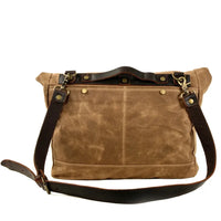 HKM-352211 Vintage Waxed Canvas Messenger Cross Body Shoulder Bag 6060, Durable Canvas with Cowhide Accents, Ideal for Travel and Daily Use