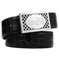 HKM-243539 Leather Belt with Stainless Steel Buckle - 3.8CM Width, First Layer Cowhide, Model LY38-61511-8