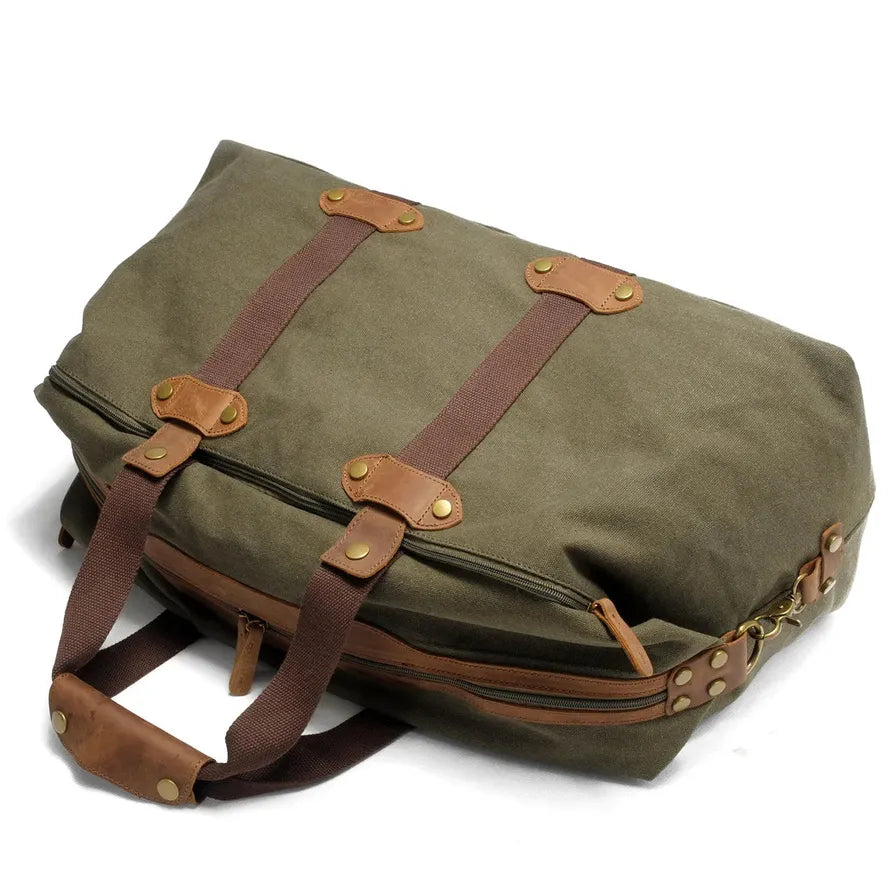 KTX-714003 Retro Canvas Sports Duffle Bag with Zipper Closure - Lightweight & Durable Travel Tote in Multiple Colours