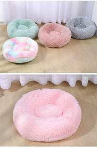 HKM-128403 Warm Plush Round Pet Bed for Dogs and Cats in Various Colors and Sizes