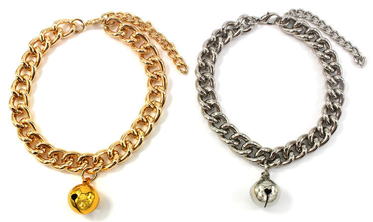 HKM-044627 Monochrome Aluminum Dog Collar for Small to Medium Breeds - Silver and Gold Options
