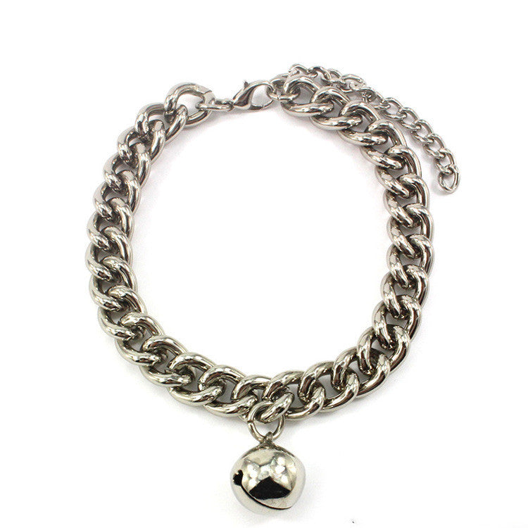 HKM-044627 Monochrome Aluminum Dog Collar for Small to Medium Breeds - Silver and Gold Options