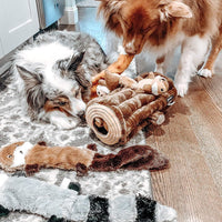 HKM-482771 Unstuffed Squeaky Dog Toys for Small & Medium Breeds - Plush Fox, Raccoon & Squirrel Chew Toys