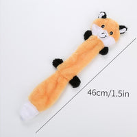 HKM-482771 Unstuffed Squeaky Dog Toys for Small & Medium Breeds - Plush Fox, Raccoon & Squirrel Chew Toys