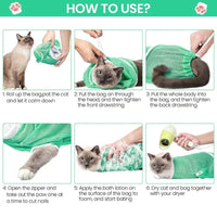 HKM-760275 Pet Grooming Shower Bag - Adjustable Mesh Restraint for Bathing and Nail Trimming, Scratch Prevention