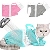 HKM-760275 Pet Grooming Shower Bag - Adjustable Mesh Restraint for Bathing and Nail Trimming, Scratch Prevention