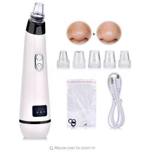 HKM-677971 Electric Blackhead Remover with 5 Suction Heads, Acne Treatment & Skin Rejuvenation Device