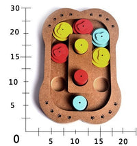 HKM-204499 Multi-Functional Wooden Puzzle Toy for Dogs – Interactive Play & Feeding with Paw and Bone Designs