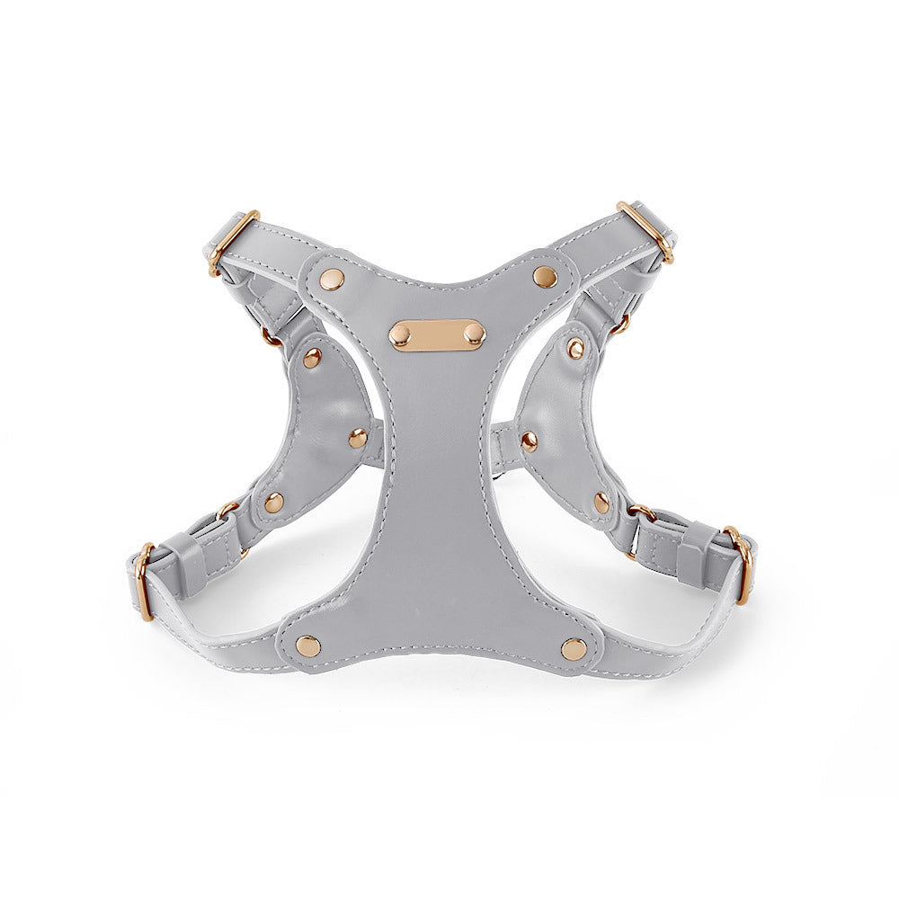HKM-125139 Leather Dog Chest Harness in Various Colors and Sizes