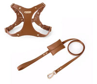 HKM-125139 Leather Dog Chest Harness in Various Colors and Sizes