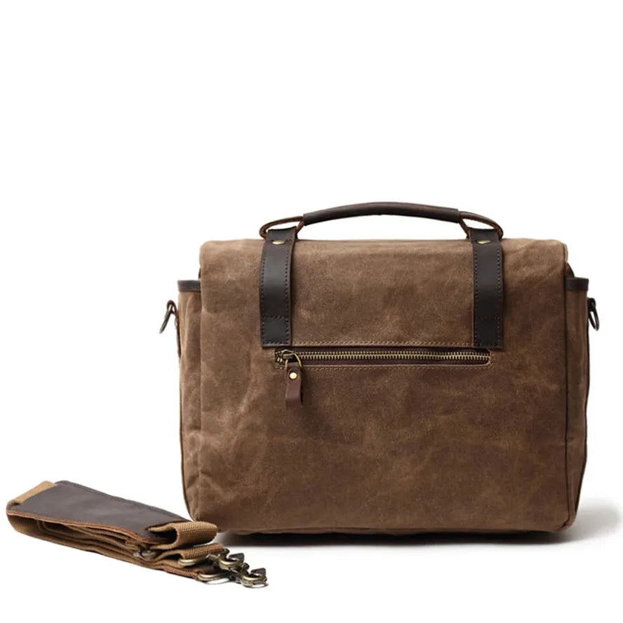 KTX-400787 Waterproof Oil Wax Canvas Retro Camera Crossbody Bag