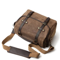 HKM-400787 Waterproof Oil Wax Canvas Retro Camera Crossbody Bag