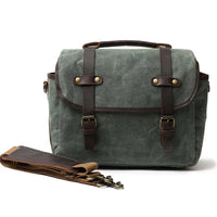 HKM-400787 Waterproof Oil Wax Canvas Retro Camera Crossbody Bag