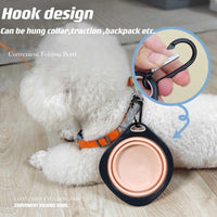 HKM-022867 Portable Candy Color Dog Folding Bowl for Travel, Pet Feeding, and Water Drinking Cup for Small and Large Animals