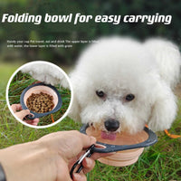 HKM-022867 Portable Candy Color Dog Folding Bowl for Travel, Pet Feeding, and Water Drinking Cup for Small and Large Animals