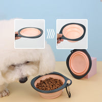 HKM-022867 Portable Candy Color Dog Folding Bowl for Travel, Pet Feeding, and Water Drinking Cup for Small and Large Animals