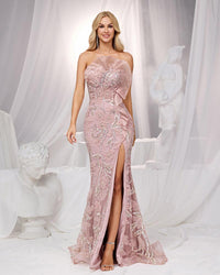 HKM-976787 Elegant Pink Evening Gown for Women - Style EZ25183