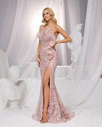 HKM-976787 Elegant Pink Evening Gown for Women - Style EZ25183