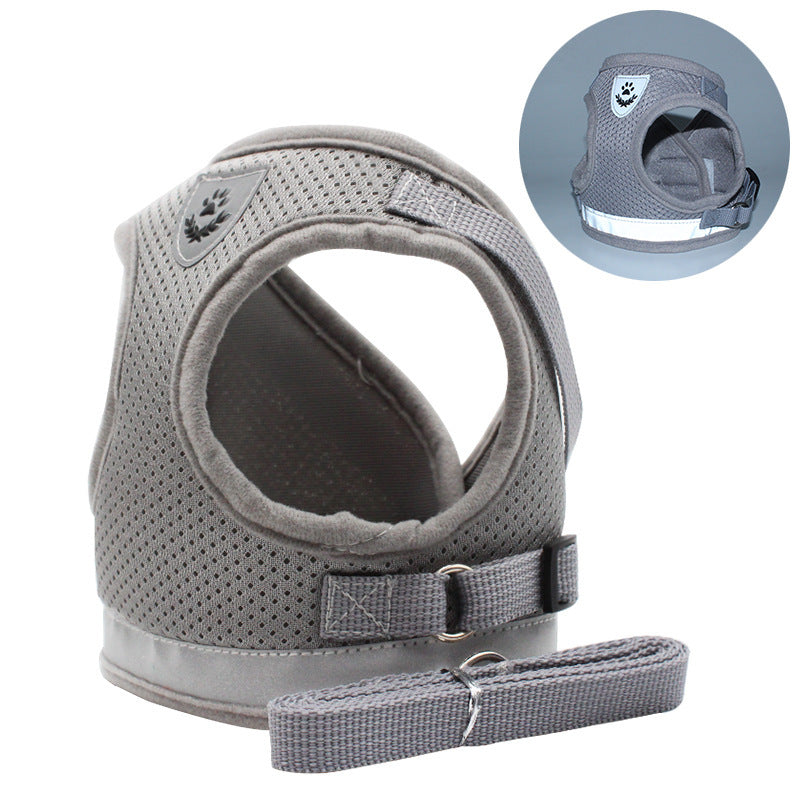 HKM-156755 Reflective and Breathable Polyester Pet Chest Strap for Comfortable Outdoor Adventures